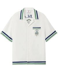CASABLANCA - Hotel Emblem Short Sleeve Silk Shirt - Lyst