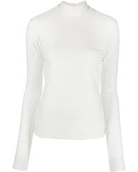 KARL LAGERFELD - Textured Long-Sleeve Top - Lyst