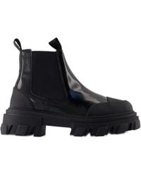Ganni - Leather Chelsea Boots - Lyst