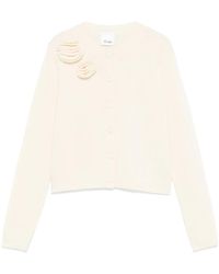 Allude - Cardigan Mit Blumenapplikation - Lyst