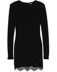 Twentyfourhaitch - Lace-Panelled Sequin-Embellished Mini Dress - Lyst