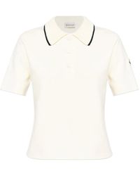 Moncler - Contrast Stripe Polo Shirt - Lyst