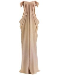 Gemy Maalouf - Off-Shoulder Beaded Ruched Dress - Lyst
