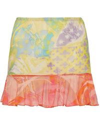 Donde Esteban - Mini-Rok Met Ruches En Mesh - Lyst