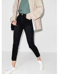 RE/DONE Vaqueros capri con dobladillo sin rematar - Negro