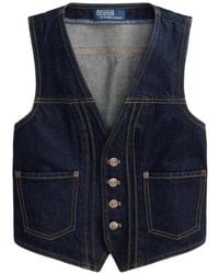 Polo Ralph Lauren - V-Neck Denim Waistcoat - Lyst