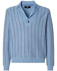 Fendi - Gestreifter Pullover Mit Polokragen - Lyst