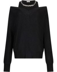 Liu Jo - Verzierter Pullover mit Cold-Shoulder - Lyst