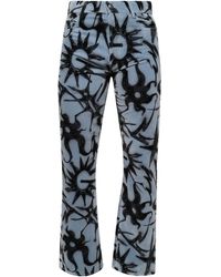 Casella Meyer - Velvet Printed Trousers - Lyst