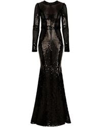 Dolce & Gabbana - Corset-Detail Sequinned Gown - Lyst