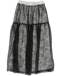 A Tentative Atelier - Toile De Jouy Tulle-Overlay Skirt - Lyst