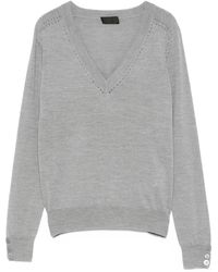 Liu Jo - Button-Cuff V-Neck Top - Lyst