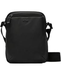 BOSS - Borsa Messenger Con Placca Logo - Lyst