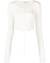 Low Classic - Ribbed-knit Cropped Cardigan - Lyst