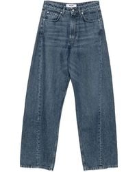 MSGM - Logo-Patch Wide-Leg Jeans - Lyst