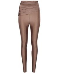 ANDAMANE - Vicky Legging Met Metallic Afwerking En Ruches - Lyst