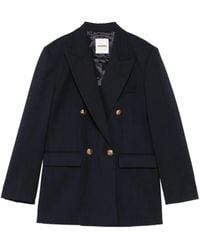 Sandro - Blazer Met Krijtstreep En Dubbele Rij Knopen - Lyst