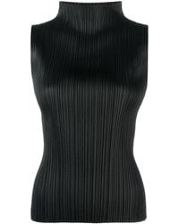 Pleats Please Issey Miyake - Plissé-Effect High-Neck Top - Lyst