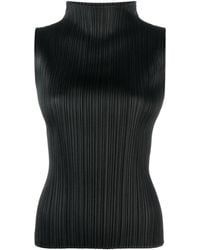 Pleats Please Issey Miyake - Plisse Sleeveless Top - Lyst