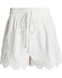 FARM Rio - Eyelet-Embroidered Scalloped-Hem Shorts - Lyst