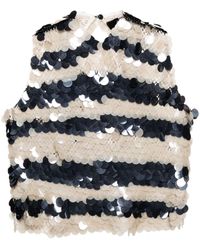 Pinko - Striped Sequinned Tank Top - Lyst
