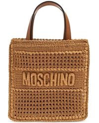 Moschino - Logo-Embroidered Woven Tote Bag - Lyst
