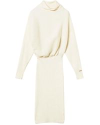 Twinset - Geribbelde Midi-Jurk Met Hoge Hals - Lyst