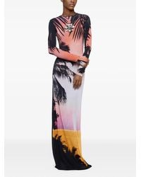 Rabanne - Thunderstorm-Printed Maxi Dress - Lyst