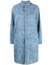 DIESEL - Logo-Print Shirt Dress - Lyst