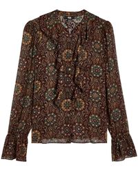 PAIGE - Claud Patterned Silk Blouse - Lyst