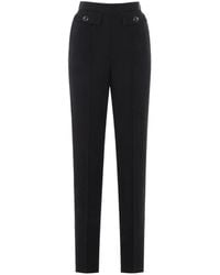 Elisabetta Franchi - Logo-Button Pocket-Detail Trousers - Lyst