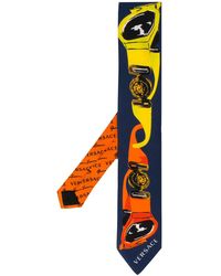 Versace Corbata con estampado gráfico - Naranja