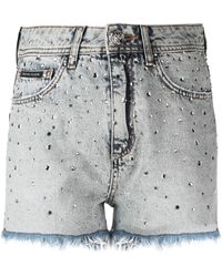 Philipp Plein - Shorts Verfraaid Met Kristallen - Lyst