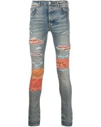 Amiri - Bandana Artpatch Skinny Jeans - Lyst