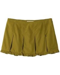 Miu Miu - Poplin Pleated Miniskirt - Lyst