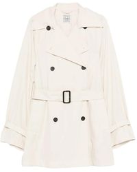 TOTEME - Belted Double-Breasted Trench Coat - Lyst