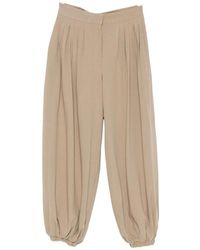 Source Unknown - Ruched-Details Tapered Trousers - Lyst