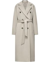 12 STOREEZ - Belted Double-breasted Maxi Coat - Lyst