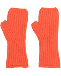 Pringle of Scotland Gerippte Handschuhe aus Kaschmir - Orange