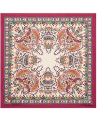 Etro - Silk Scarf With Floral Paisley And Medallion Motif - Lyst