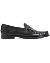 Prada - Antiqued Leather Loafers - Lyst