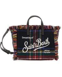 MC2 Saint Barth - Mini Vanity Tartan-Check Fringed Tote Bag - Lyst