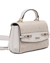 Guess - Patterned Top Handle Tote Bag - Lyst
