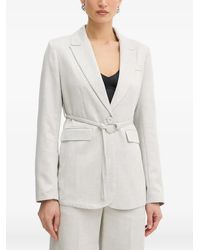 Fracomina - Belted Notch-Lapel Blazer - Lyst