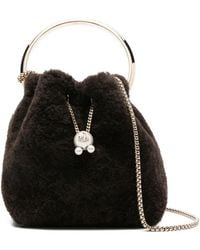 Jimmy Choo - Bon Bon Pearl-Embellished Bucket Bag - Lyst
