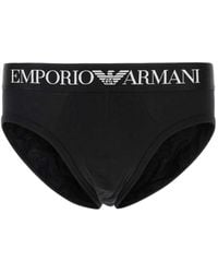 Emporio Armani - Logo-Waistband Briefs - Lyst