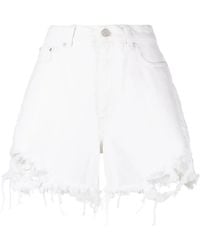Stella McCartney - Short En Jean À Effet Usé - Lyst