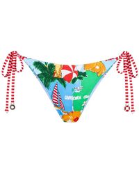 Seafolly - Graphic-Print Tie-Side Bikini Bottoms - Lyst
