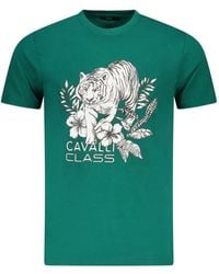 Roberto Cavalli - T-Shirt À Fleurs Et Imprimé Tigre - Lyst