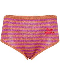 Giada Benincasa - Striped Knitted Mini Shorts - Lyst